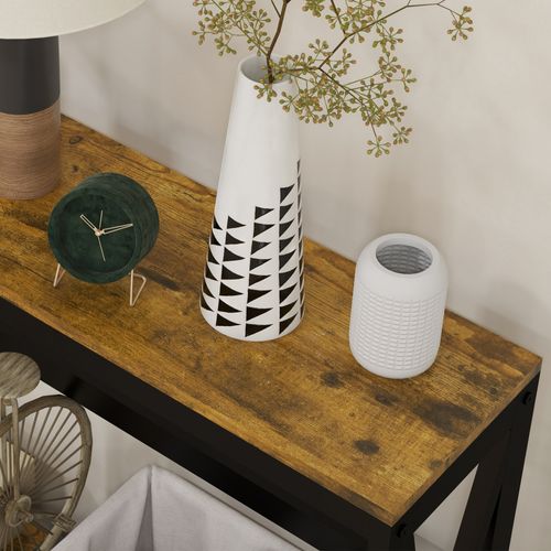 Console D'entrée Style Industriel 2 Niveaux Prises Courant USB Intégrées