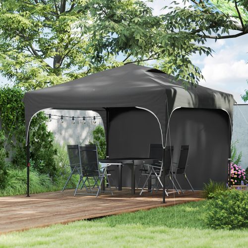 Tonnelle Pop-up Barnum Pliant 3 X 3 X 2,65 M Avec Sacs Acier Toile Gris