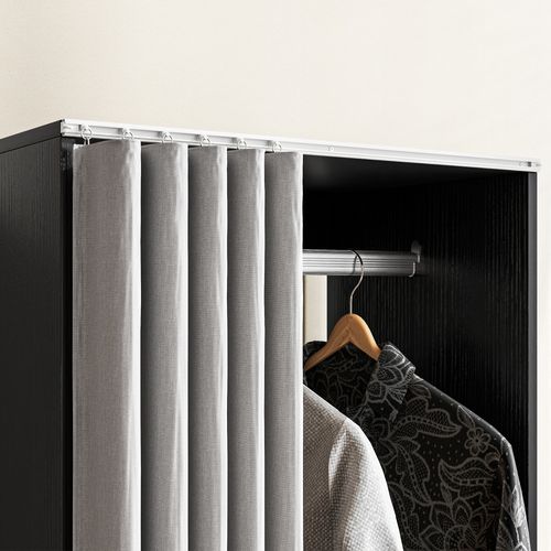Armoire Penderie Sur Roulettes - Tringle, 2 Compartiments
