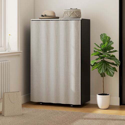 Armoire Penderie Sur Roulettes - Tringle, 3 Compartiments