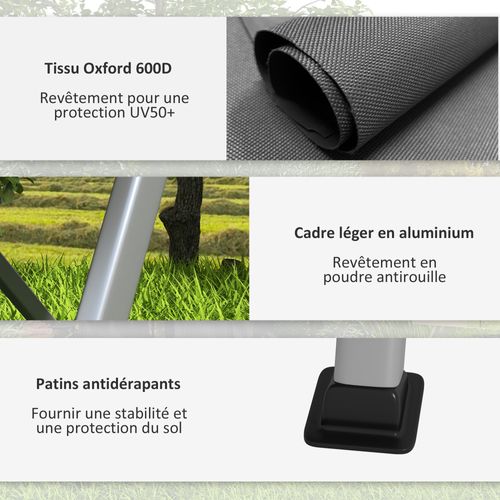 Chaise De Camping Pliable Inclinable Alu Accoudoirs Bois