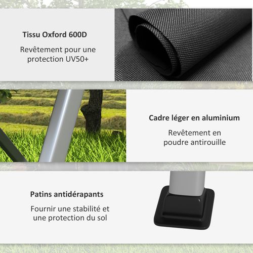 Chaise De Camping Pliable Inclinable Alu Accoudoirs Bois