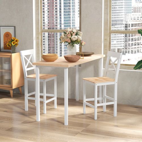 Lot De 2 Chaises Hautes Chaises De Bar Style Campagne Chic Bois Pin