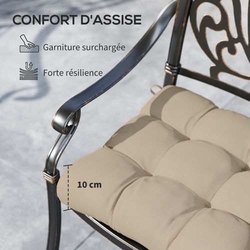 Lot De 4 Coussins De Chaise De Jardin Avec Attaches