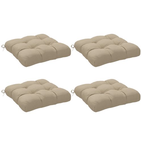 Lot De 4 Coussins De Chaise De Jardin Avec Attaches