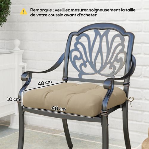 Lot De 4 Coussins De Chaise De Jardin Avec Attaches