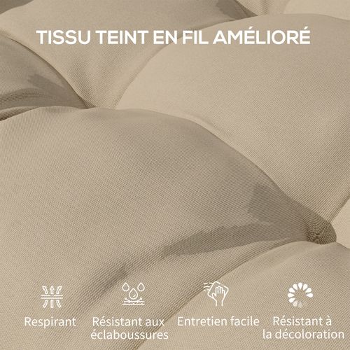 Lot De 4 Coussins De Chaise De Jardin Avec Attaches