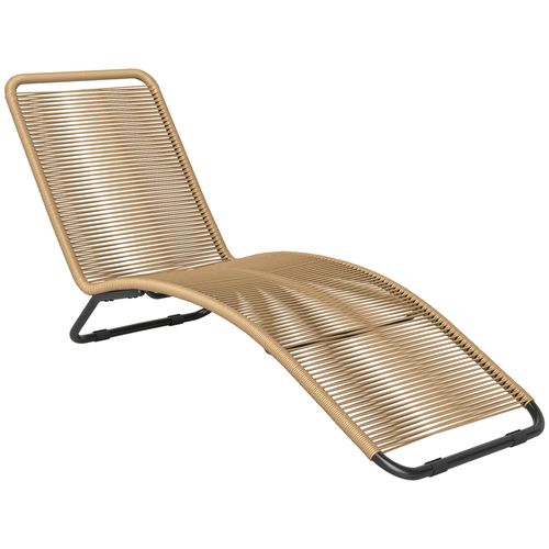 Bain De Soleil Style Colonial Acier Noir Résine Filaire Beige