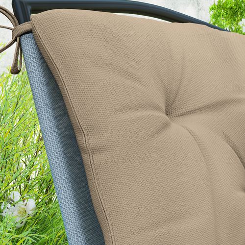 Lot De 2 Coussins Matelas Assise Dossier 2 En 1 Pour Chaise Beige