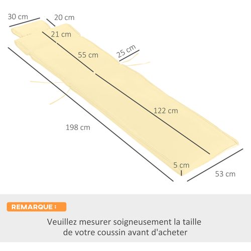 Matelas De Bain De Soleil Épaisseur 5 Cm Zippé Polyester