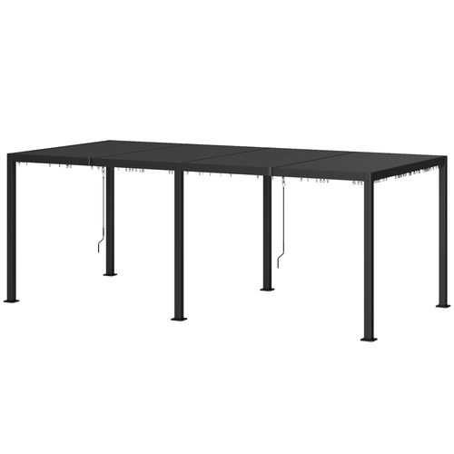Pergola Lames Orientables Dim. 5,95 X 3 X 2,25 M Alu. Acier Époxy Anthracite
