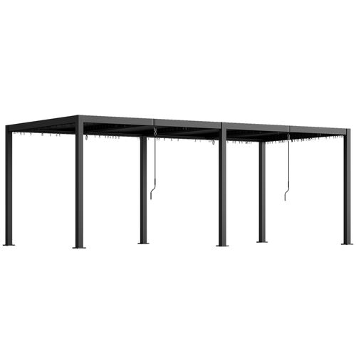 Pergola Lames Orientables Dim. 5,95 X 3 X 2,25 M Alu. Acier Époxy Anthracite