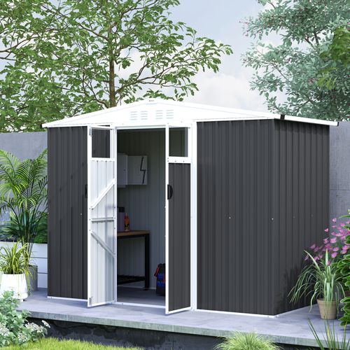Abri De Jardin Surface 2,7 M² - 2 Portes Fenêtres Évents - Tôle D'acier