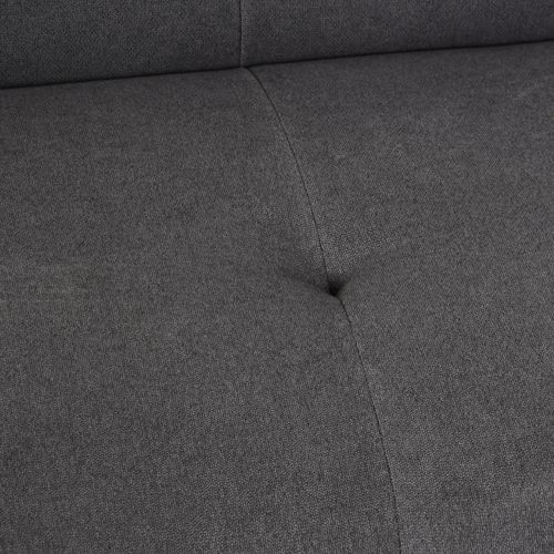 Canapé Convertible 3 Places Dossier Inclinable Réglable Métal Noir Tissu Gris