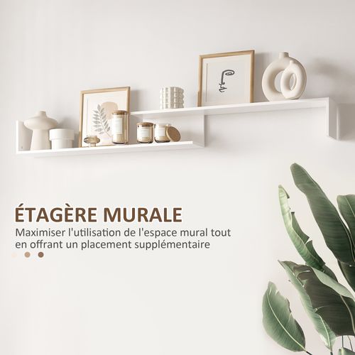 Ensemble Meuble TV Avec Étagère Murale Style Contemporain