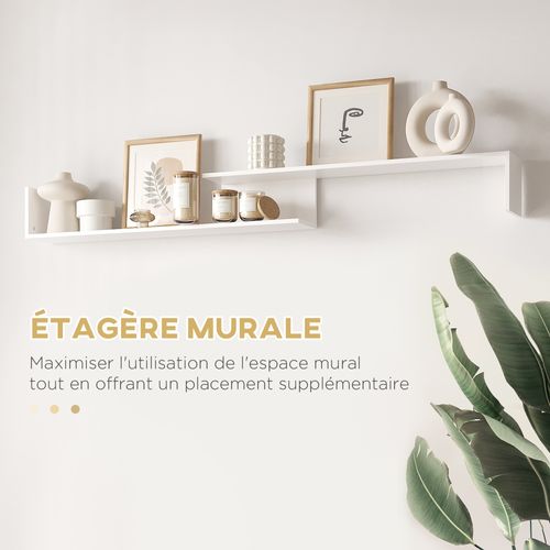 Ensemble Meuble TV Avec Étagère Murale Style Contemporain
