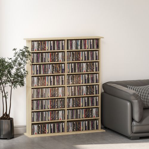 Étagère Range Cd - Meuble Cd Dvd - 16 Compartiments 12 Étagères