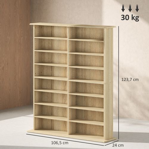 Étagère Range Cd - Meuble Cd Dvd - 16 Compartiments 12 Étagères