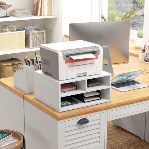 Organiseur De Bureau 3 Compartiments Panneaux Aspect Bois