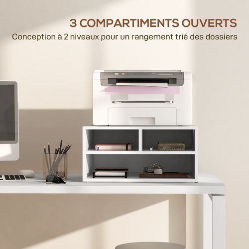 Organiseur De Bureau 3 Compartiments Panneaux Aspect Bois