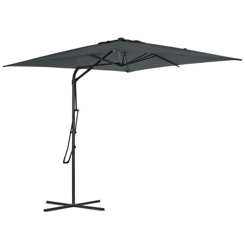Parasol Déporté Carré Dim. 2,5 X 2,5 M Métal Polyester Anthracite