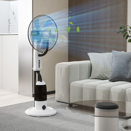 Ventilateur Brumisateur Sur Roulettes 90 W Oscillant 4 Vitesses