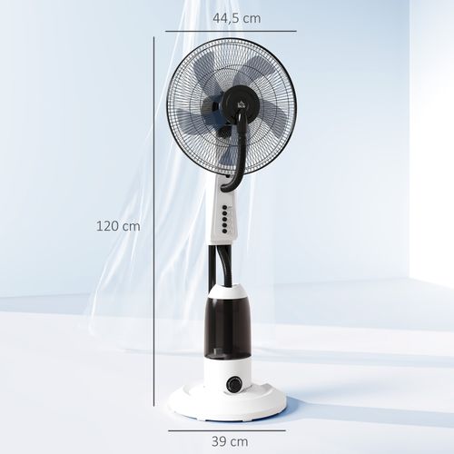 Ventilateur Brumisateur Sur Roulettes 90 W Oscillant 4 Vitesses