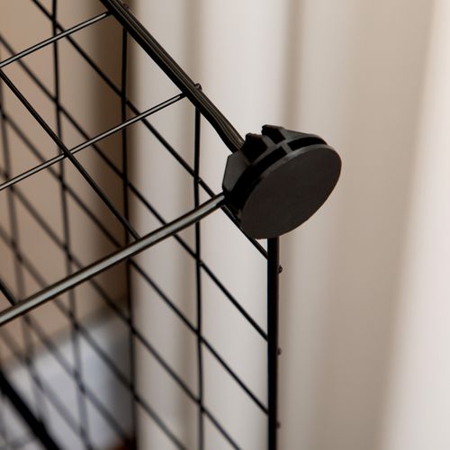 9 Étagères De Rangement Empilables Cubique En Grillage Métallique Noir