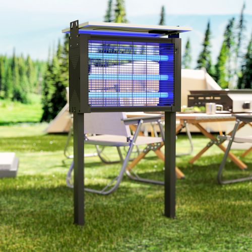 Lampe Anti-moustique 25w LED Solaire Autoportante H. 93 Cm Noir