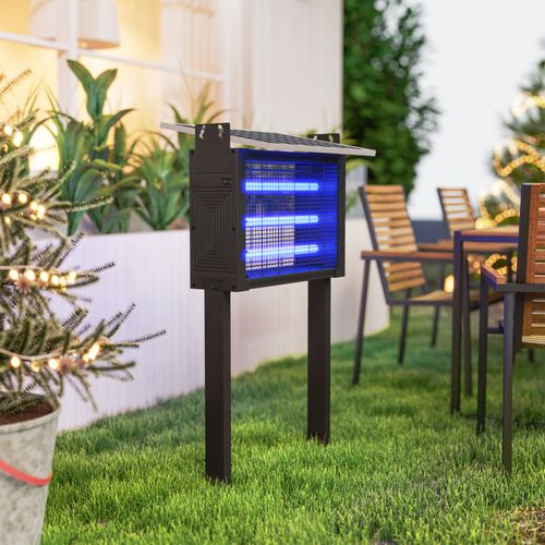 Lampe Anti-moustique 25w LED Solaire Autoportante H. 93 Cm Noir