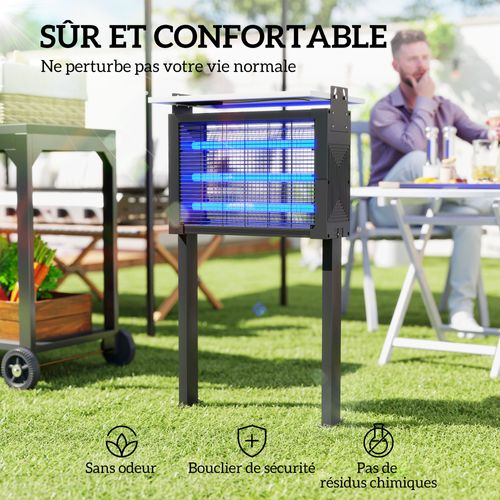 Lampe Anti-moustique 25w LED Solaire Autoportante H. 93 Cm Noir