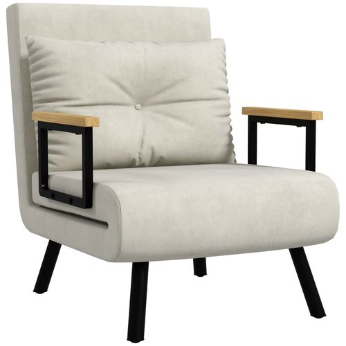 Fauteuil Convertible 3 En 1 Chauffeuse Lit Dossier Réglable Velours