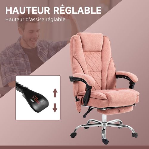 Fauteuil De Bureau Manager Massant Chauffant Inclinable Velours