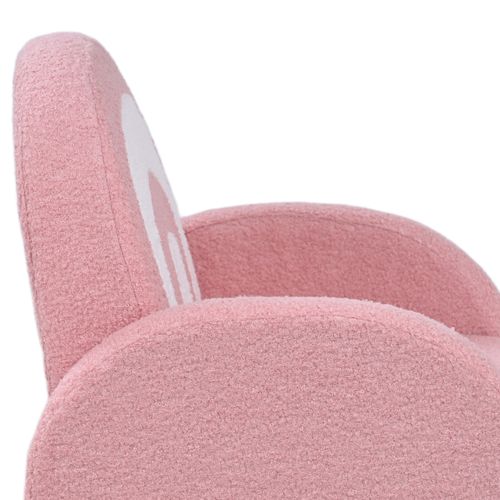 Fauteuil Enfant Design Arc En Ciel Effet Laine Bouclé Blanc Rose