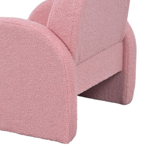 Fauteuil Enfant Design Arc En Ciel Effet Laine Bouclé Blanc Rose