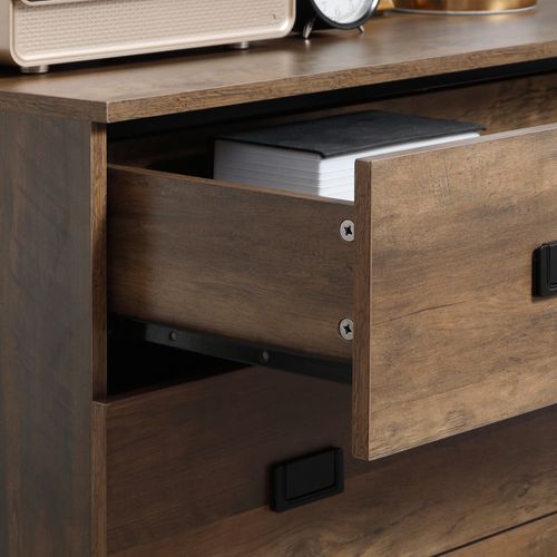 Commode 4 Tiroirs Style Exotique Effet Bois De Manguier