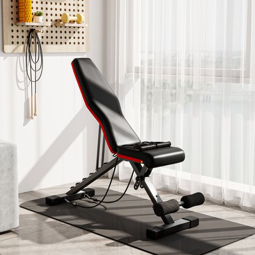 Banc De Musculation Pliable Réglable 2 Bandes De Résistance Incluses
