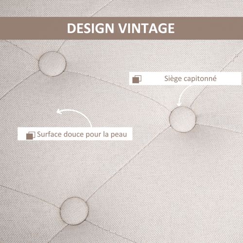 Banquette Coffre De Rangement Style Chesterfield Bois Noir Tissu