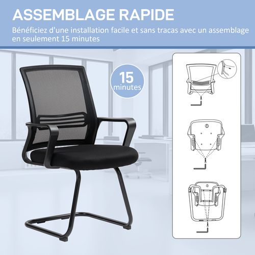 Chaise De Visiteur Design Ergonomique Noir