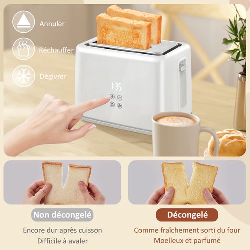 Ensemble Bouilloire 1,5l Et Grille-pain 2200w 2 Tranches Blanc Gris