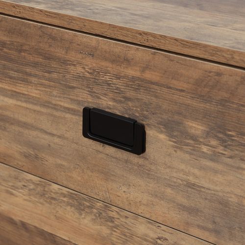 Buffet Design Industriel Effet Bois De Manguier Métal Noir