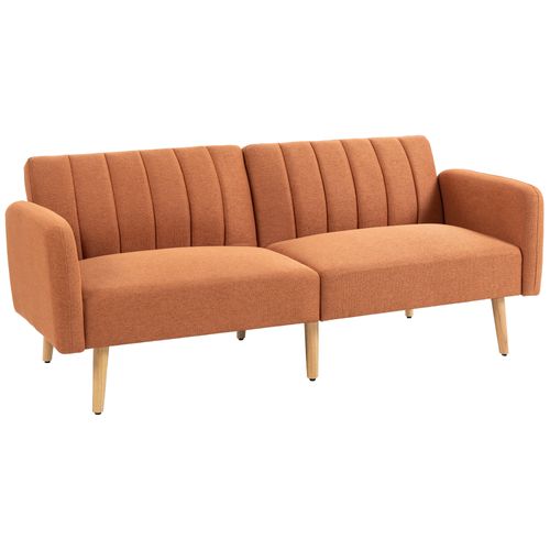 Canapé Convertible 2 Places Design Scandinave Tissu Aspect Lin