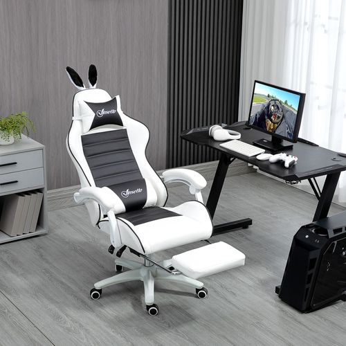 Chaise Gaming Inclinable Réglable Repose-pied Rétractable