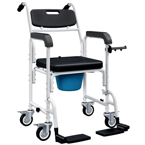 Chaise Percée Médicale à Roulettes Avec Repose-pieds Support Papier