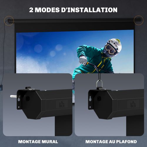 Ecran De Projection Motorisé 16:9 120 Pouces 4k HD Avec Télécommande