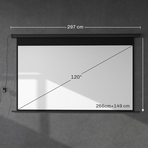 Ecran De Projection Motorisé 16:9 120 Pouces 4k HD Avec Télécommande