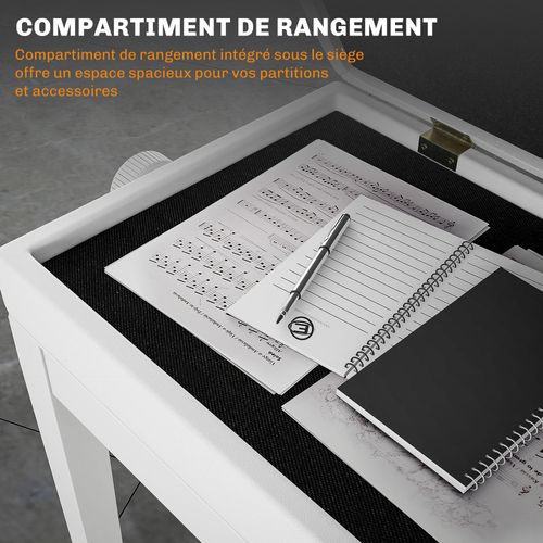 Banquette Coffre Piano Blanc