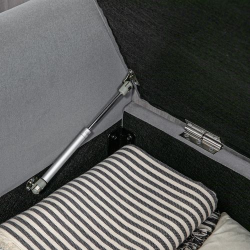 Banquette Coffre De Rangement Velours Dim. 126 X 48,5 X 57 Cm