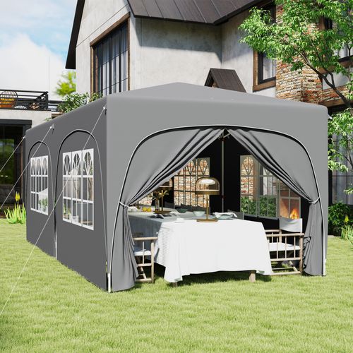 Tonnelle Barnum Pop Up Automatique 3x6 M Réglable Avec Accessoires