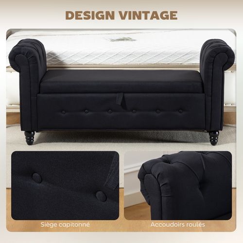 Banquette Coffre Rangement 2 En 1 Chesterfield Aspect Lin